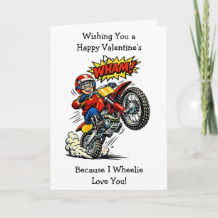 Carte Moto Cross Wheelie Love You Saint-Valentin