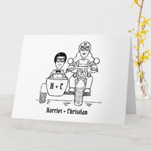 Carte Moto personnalisée + Mariage Sidecar