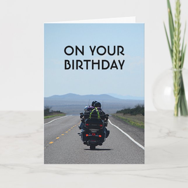 Carte Motorcycle Biker Funny Road Anniversaire (Devant)