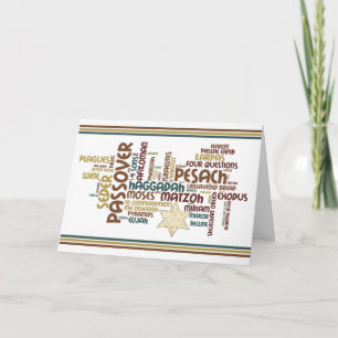 Carte Mots de pâque et étoile de Matzah