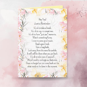 Carte Mots de sagesse   Prenez soin de vous