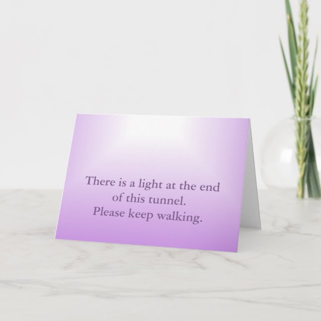 Carte Mots d'encouragement, Lumière au bout du tunnel (Devant)