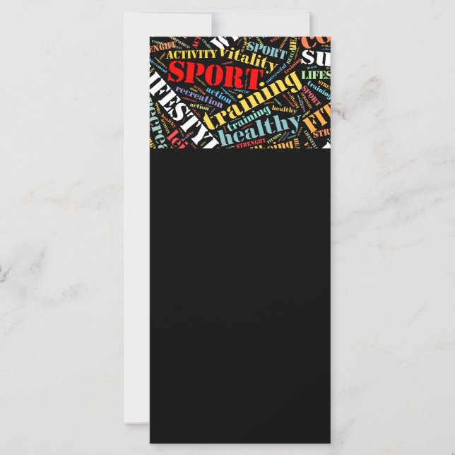 Carte Mots liés au sport motif (Devant)