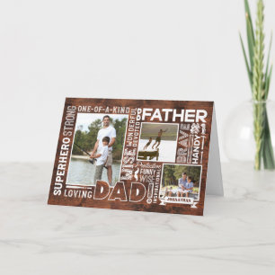 Carte Mots Pour #1 Papa Happy Fête des pères Photo Colla