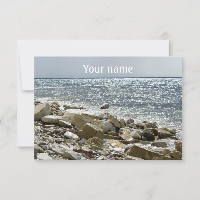 Carte mouette et surf marin (Devant)