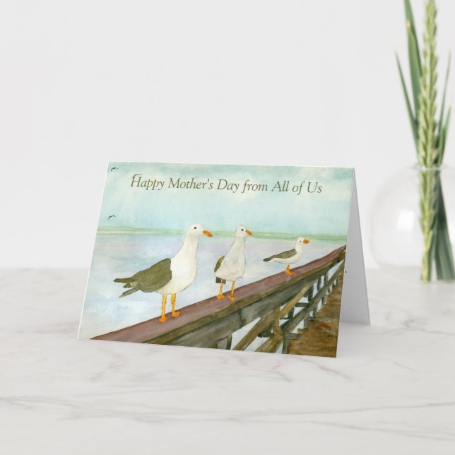 Carte Mouettes aquarelles (Devant)