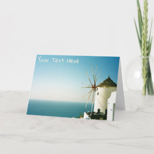 Carte Moulin à vent personnalisable de Santorin, Grèce