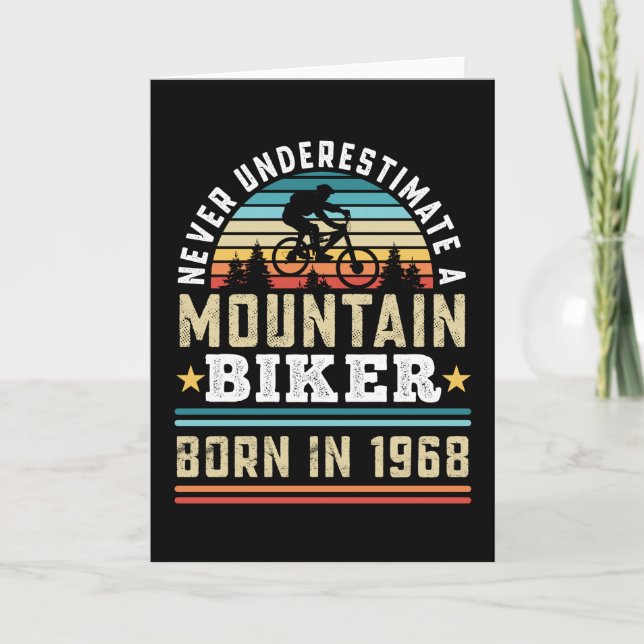 Carte Mountain Biker né en 1968 60e cadeau d'anniversair (Devant)