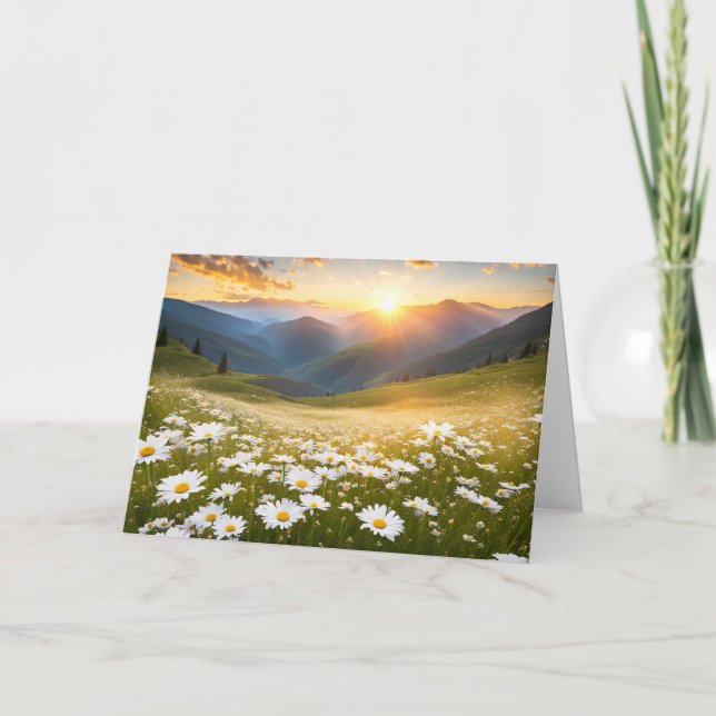 Carte Mountain Daisy Field Pour Anniversaire (Devant)