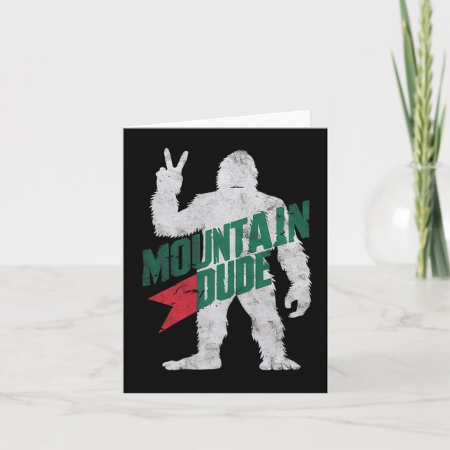Carte Mountain Dude Funny Bigfoot Sasquatch Randonnée Mo (Devant)