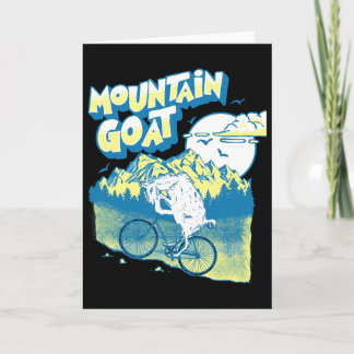 Carte Mountain Goat Funny Mountain Biking Goat Biker Vin