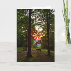 Carte mountain sunset greeting card (blank inside)