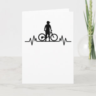 Carte Mountainbike Heartbeat Mountain Bike Cycling Gift