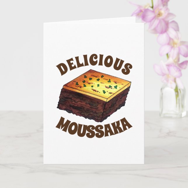 Carte Moussaka Grecque Méditerranéen Nourriture Aiguille (Orchidée)