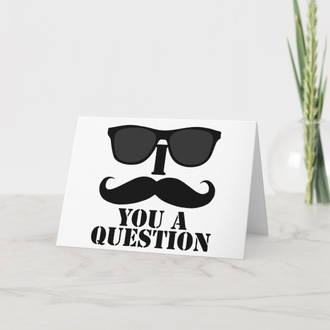 Carte Moustache drôle d'I vous lunettes de soleil d'un (Devant)