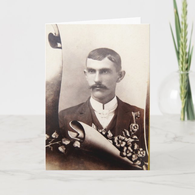 Carte Moustache Tintype (Devant)