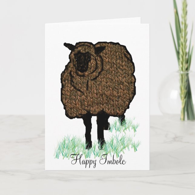 Carte Mouton tricoté Imbolc (Devant)