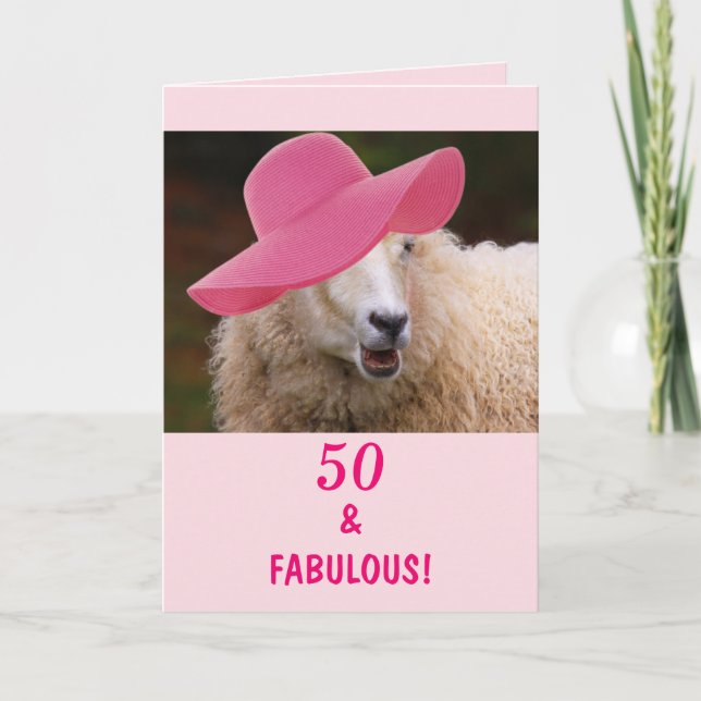 Carte Moutons amusants 50 & Fabuleux Anniversaire (Devant)