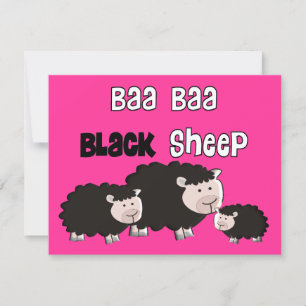 Carte Moutons noirs Conception "Moutons noirs Baa Baa" 