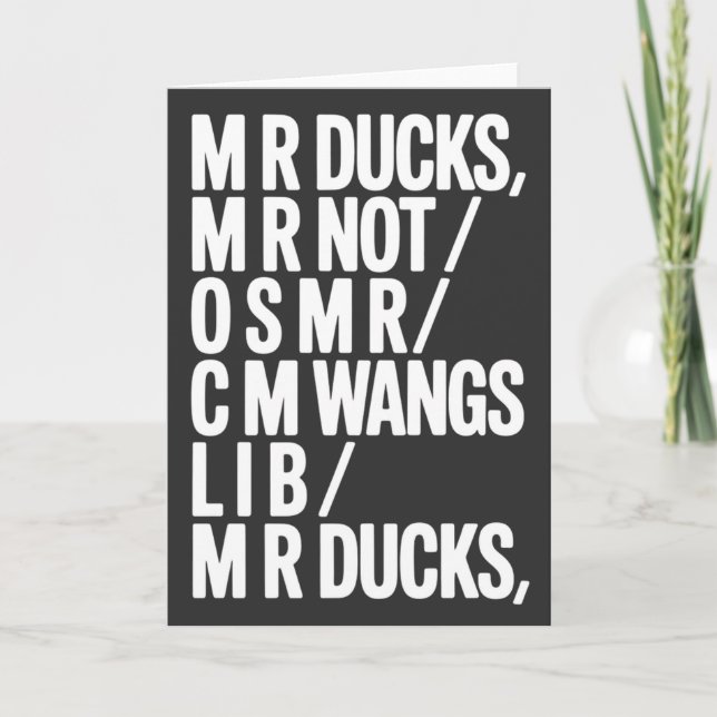 Carte MR Ducks Funny Phonetic Joke Southern Humor Gift (Devant)