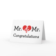 Mr et Mr Love Heart Wedding Congratulations