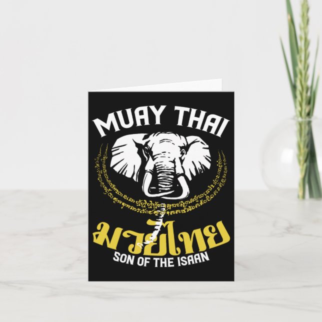 Carte Muay Thai Boxe thaïlandaise Elephant Cadeau Arts m (Devant)