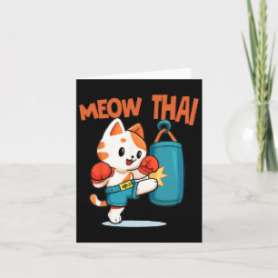 Carte Muay Thai Funny Amoureux des chats Thai Boxing Tha
