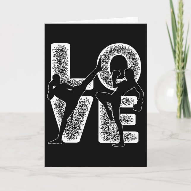 Carte Muay Thai Love Word Theme Graphic Design Kickboxin (Devant)