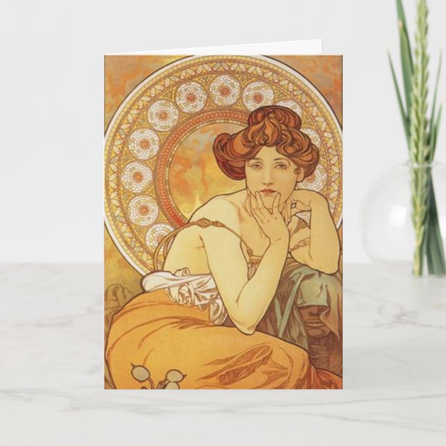 Carte Mucha ~ "Precious Stone - Topaz" Novembre Annivers (Devant)