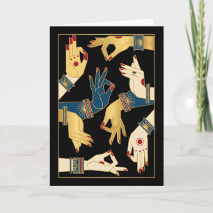 Carte Mudras de danse classique indienne Bharatanatyam s