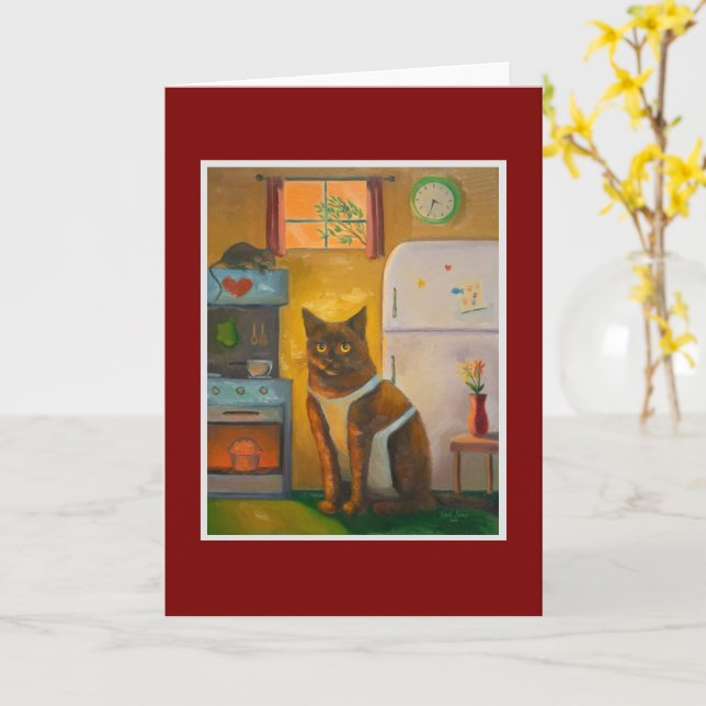 Carte Muffin de cuisson de chats dans la cuisine du chal (Fleur jaune)