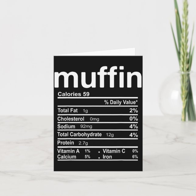 Carte Muffin Nutrition Facts Funny Thanksgiving Christma (Devant)