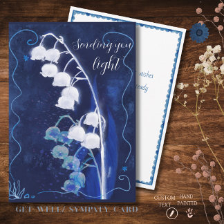 Carte Muguet Cyanotype peinte à la main