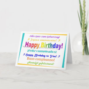 Carte Multilingual Birthday