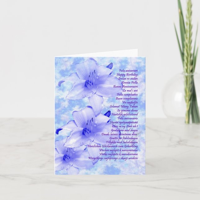 Carte multilingue de Birthday (Devant)