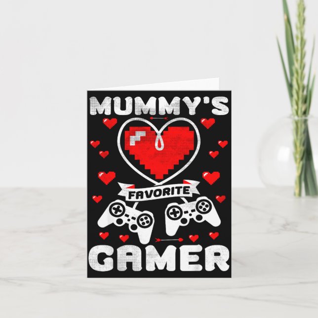 Carte Mummy's Favorite Gamer Funny Boys Kids Valentine's (Devant)