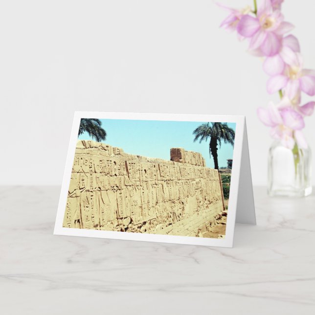 Carte Mur égyptien antique avec Hiéroglyphes, Louxor (Orchidée)