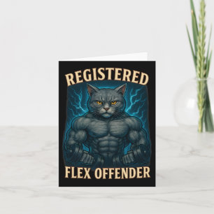 Carte Muscle Chat enregistré Flex Offensante Drôle Gym m