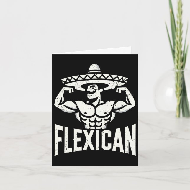 Carte Muscle Flexique Mexicain Funny (Devant)