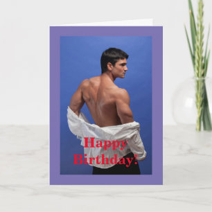 Carte Muscle Homme Anniversaire, Carte pliée 5" x
