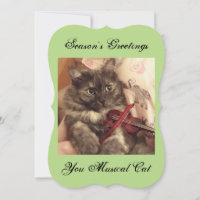 Carte musicale de chat pour les vœux de la saison 