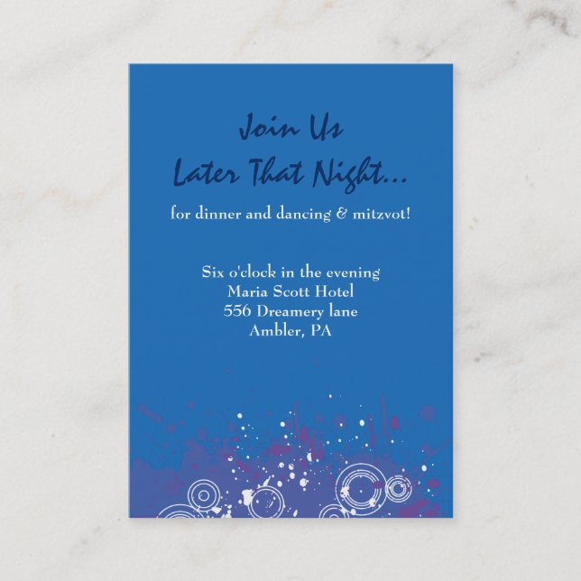 Carte musicale de partie de bat mitzvah de barre (Devant)