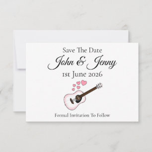 Carte Musicien de guitare acoustique Mariage Enregistrer