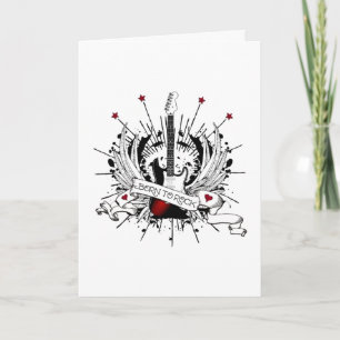 Carte Musicien de guitare cool Né à Rock Kids Baby Rocke