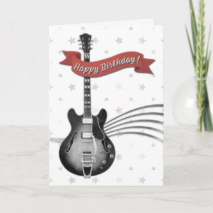 Carte Musicien de guitare cool Rockstar Rock & Roll Anni
