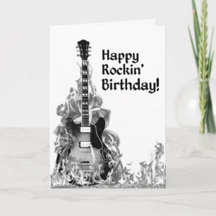 Carte Musicien de guitare cool Rockstar Rock & Roll Anni