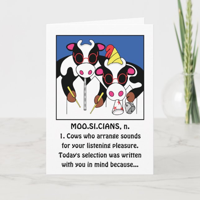 Carte Musiciens Amusants Salutation d'anniversaire (Devant)