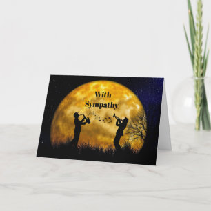 Carte Musiciens Pleine lune Aquarelle Sympathie