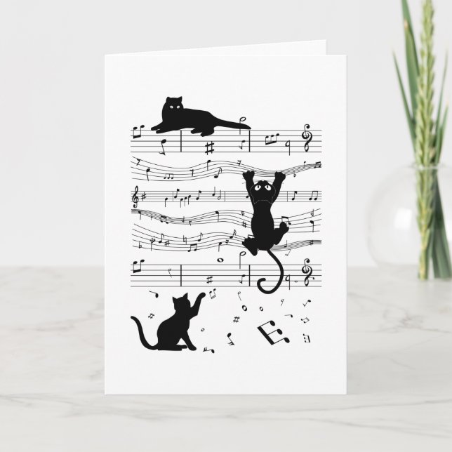 Carte Musique Chat Chats Cute Amusant Musicien Cadeau (Devant)