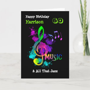 Carte Musique colorée Thème Joyeux Anniversaire Personna